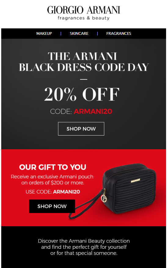 armani code black friday sale